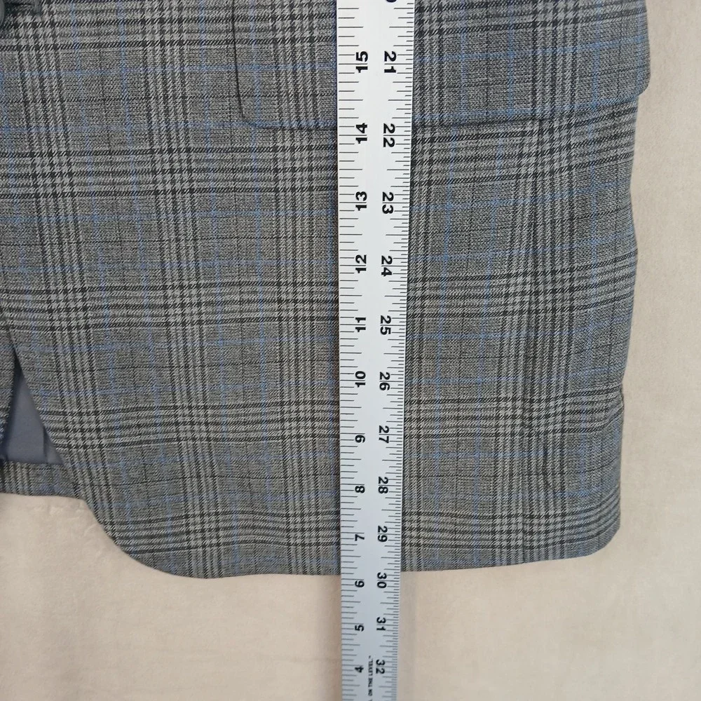 Pronto Uomo Platinum‎ 38R Mens Blazer Sport Coat Plaid Gray 19x30 Modern London